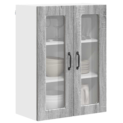 Wall Glass Cabinet PORTO Grey Sonoma 60 x 31 x 80 cm