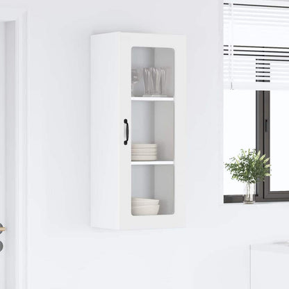 Wall Glass Cabinet PORTO White 40 x 31 x 100 cm Engineered Wood