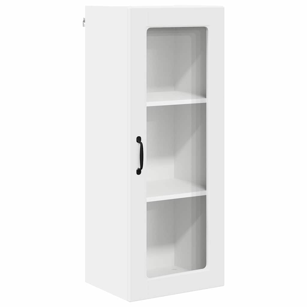 Wall Glass Cabinet PORTO White 40 x 31 x 100 cm Engineered Wood