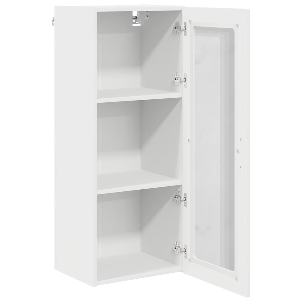 Wall Glass Cabinet PORTO White 40 x 31 x 100 cm Engineered Wood