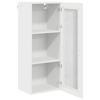 Wall Glass Cabinet PORTO White 40 x 31 x 100 cm Engineered Wood