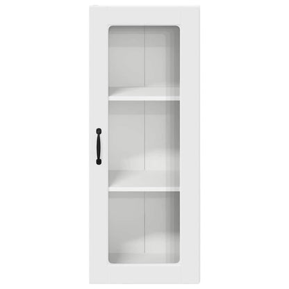 Wall Glass Cabinet PORTO White 40 x 31 x 100 cm Engineered Wood