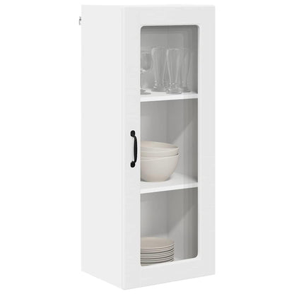 Wall Glass Cabinet PORTO White 40 x 31 x 100 cm Engineered Wood