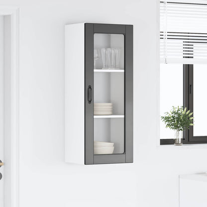 Wall Glass Cabinet PORTO Black 40 x 31 x 100 cm Engineered Wood