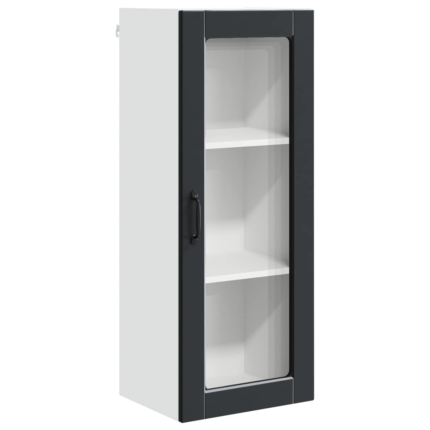 Wall Glass Cabinet PORTO Black 40 x 31 x 100 cm Engineered Wood