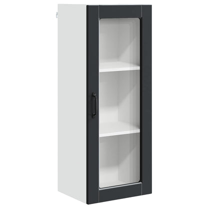 Wall Glass Cabinet PORTO Black 40 x 31 x 100 cm Engineered Wood