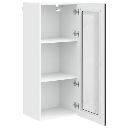 Wall Glass Cabinet PORTO Black 40 x 31 x 100 cm Engineered Wood