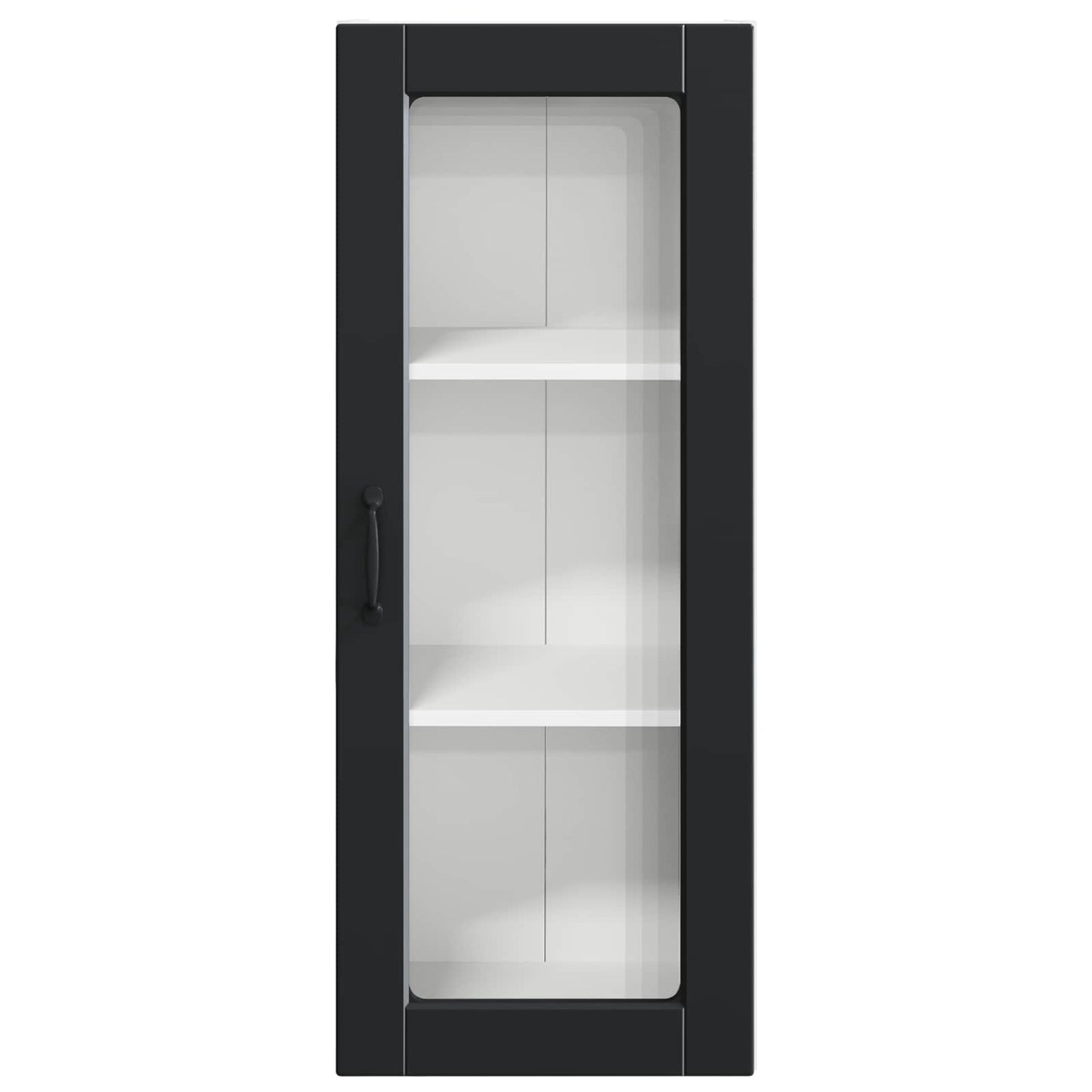 Wall Glass Cabinet PORTO Black 40 x 31 x 100 cm Engineered Wood