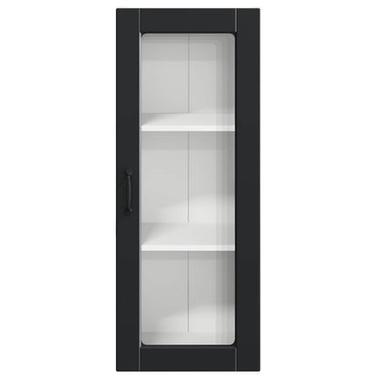 Wall Glass Cabinet PORTO Black 40 x 31 x 100 cm Engineered Wood
