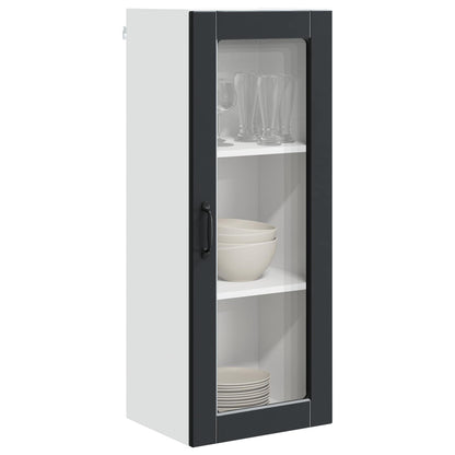 Wall Glass Cabinet PORTO Black 40 x 31 x 100 cm Engineered Wood