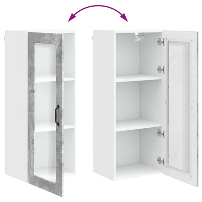Wall Glass Cabinet PORTO Concrete Grey 40 x 31 x 100 cm