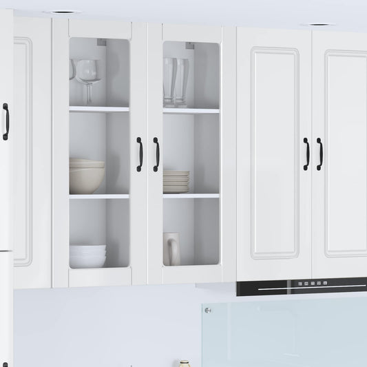 Wall Glass Cabinet PORTO High Gloss White 40 x 31 x 100 cm