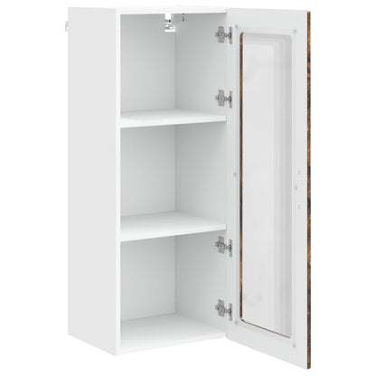 Wall Glass Cabinet PORTO Smoked Oak 40 x 31 x 100 cm