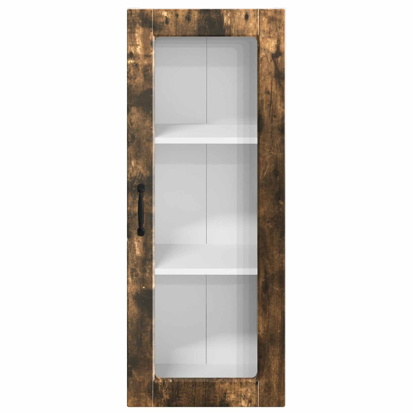 Wall Glass Cabinet PORTO Smoked Oak 40 x 31 x 100 cm
