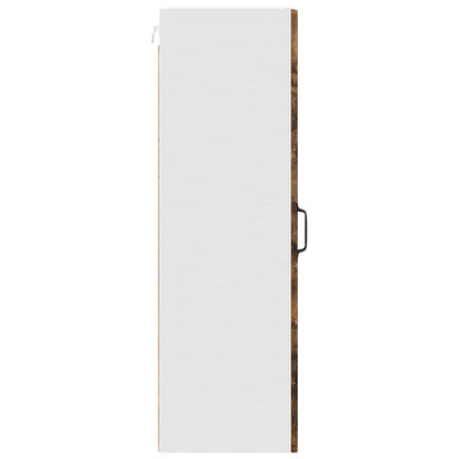 Wall Glass Cabinet PORTO Smoked Oak 40 x 31 x 100 cm