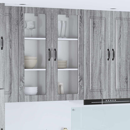 Wall Glass Cabinet PORTO Grey Sonoma 40 x 31 x 100 cm