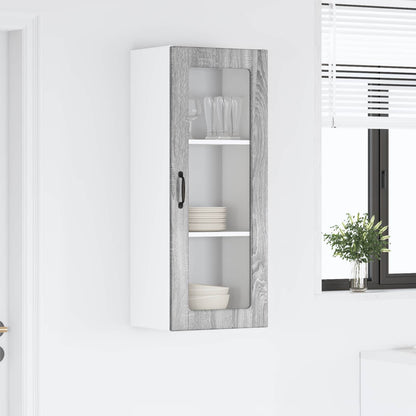 Wall Glass Cabinet PORTO Grey Sonoma 40 x 31 x 100 cm