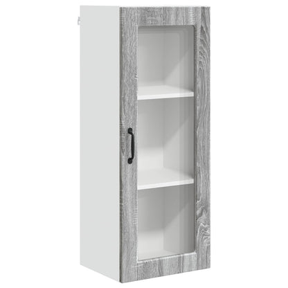 Wall Glass Cabinet PORTO Grey Sonoma 40 x 31 x 100 cm