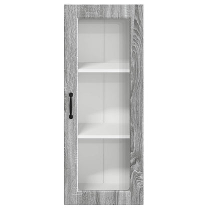Wall Glass Cabinet PORTO Grey Sonoma 40 x 31 x 100 cm