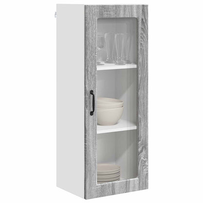 Wall Glass Cabinet PORTO Grey Sonoma 40 x 31 x 100 cm