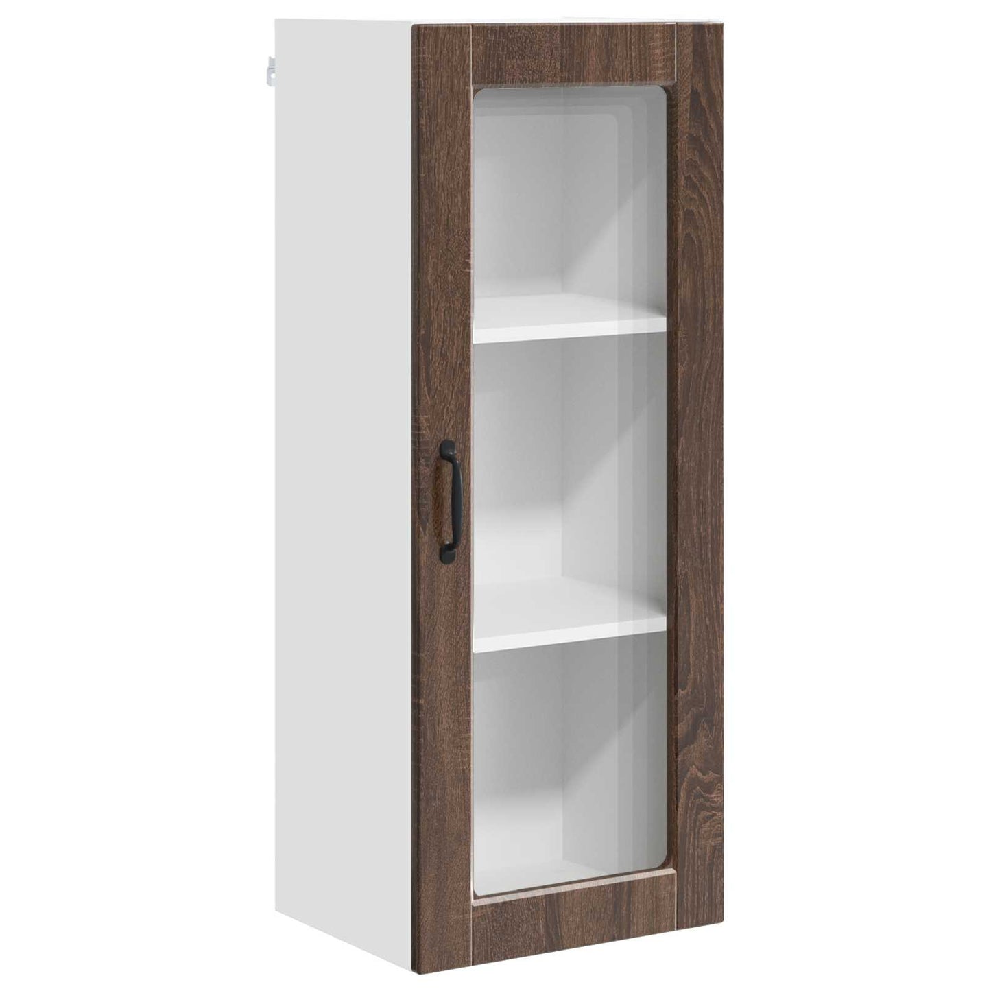 Wall Glass Cabinet PORTO Brown Oak 40 x 31 x 100 cm