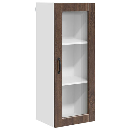 Wall Glass Cabinet PORTO Brown Oak 40 x 31 x 100 cm