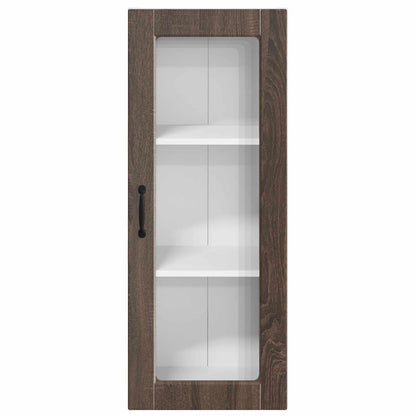 Wall Glass Cabinet PORTO Brown Oak 40 x 31 x 100 cm