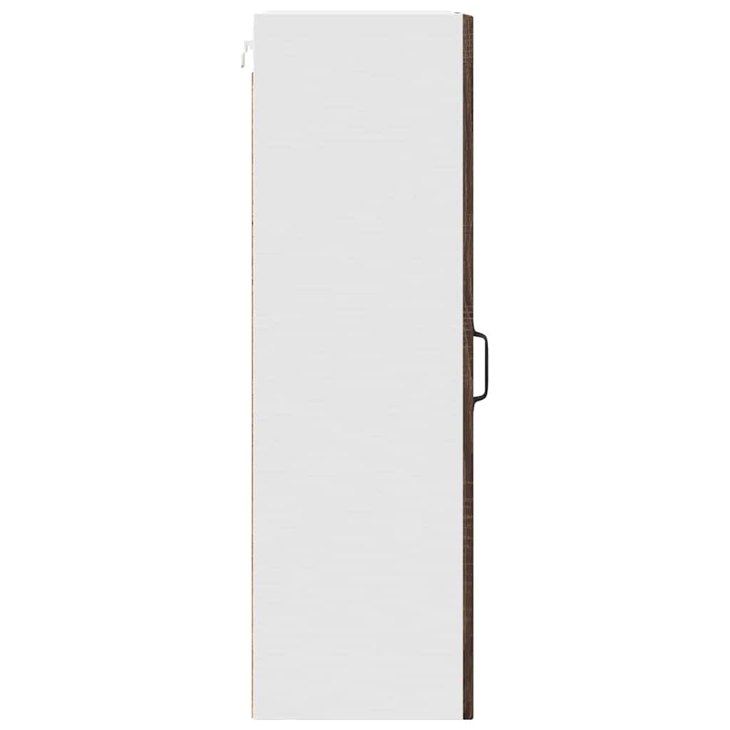 Wall Glass Cabinet PORTO Brown Oak 40 x 31 x 100 cm