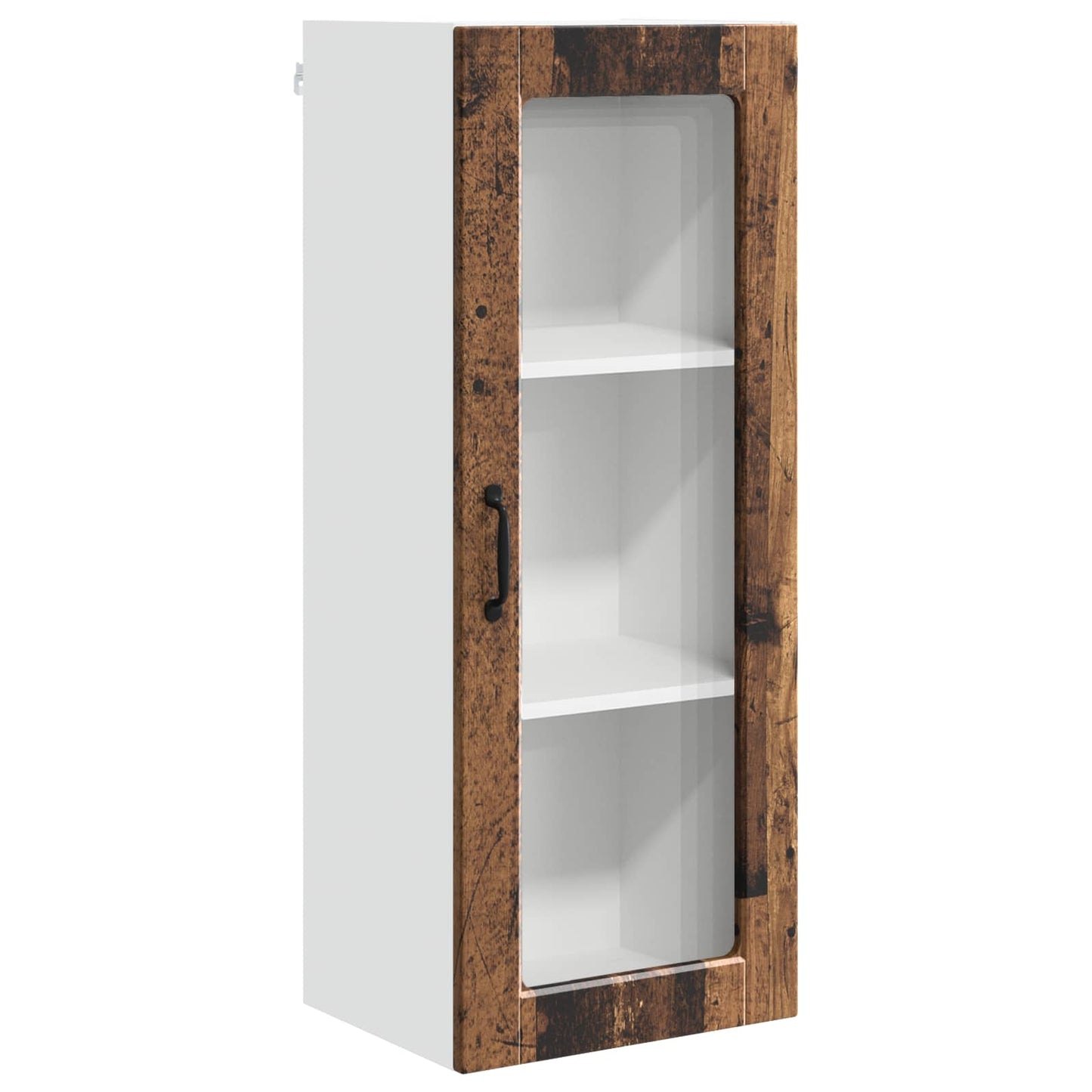 Wall Glass Cabinet PORTO Old Wood 40 x 31 x 100 cm