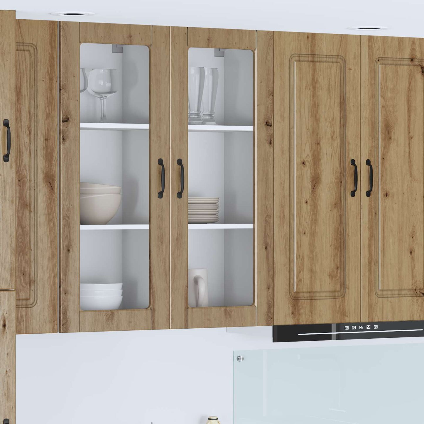 Wall Glass Cabinet PORTO Artisan Oak 40 x 31 x 100 cm