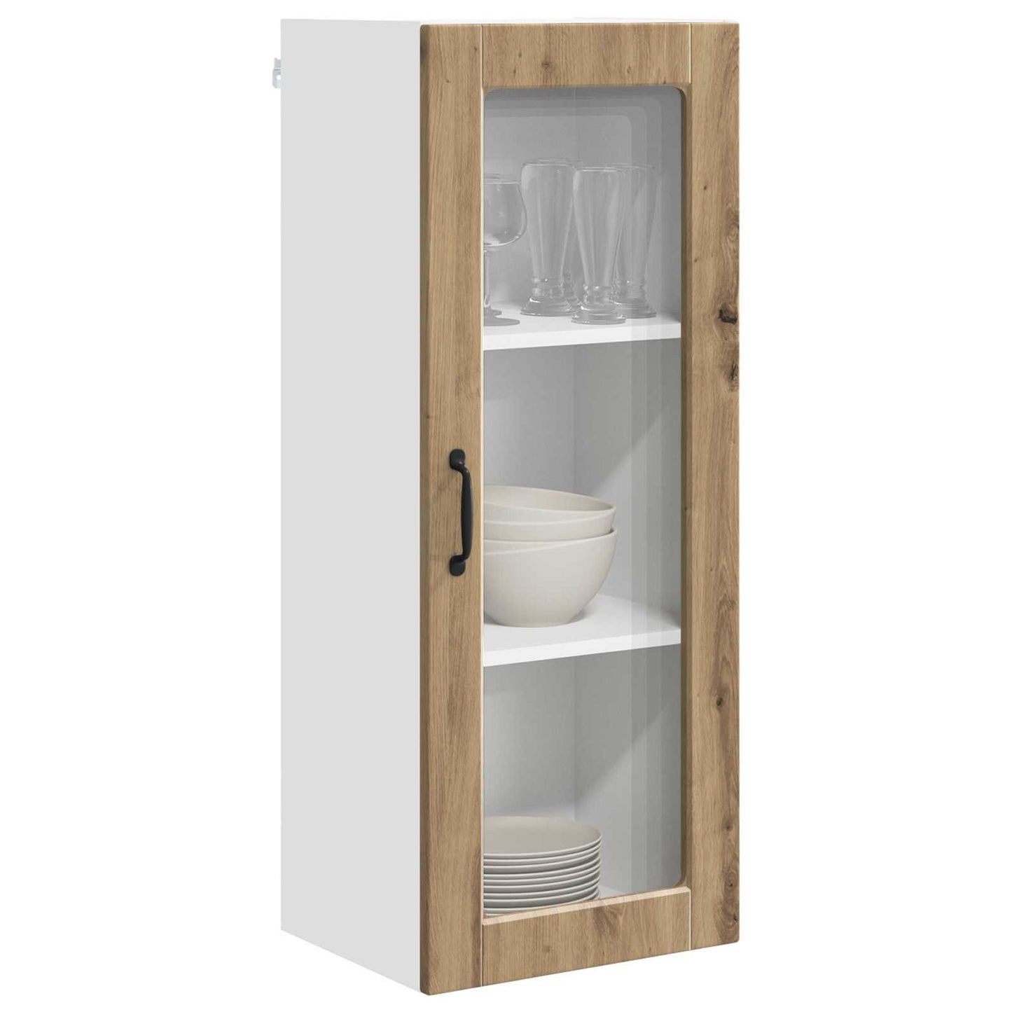 Wall Glass Cabinet PORTO Artisan Oak 40 x 31 x 100 cm