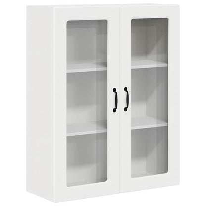Wall Glass Cabinet PORTO White 80 x 31 x 100 cm Engineered Wood