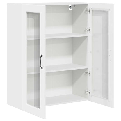 Wall Glass Cabinet PORTO White 80 x 31 x 100 cm Engineered Wood