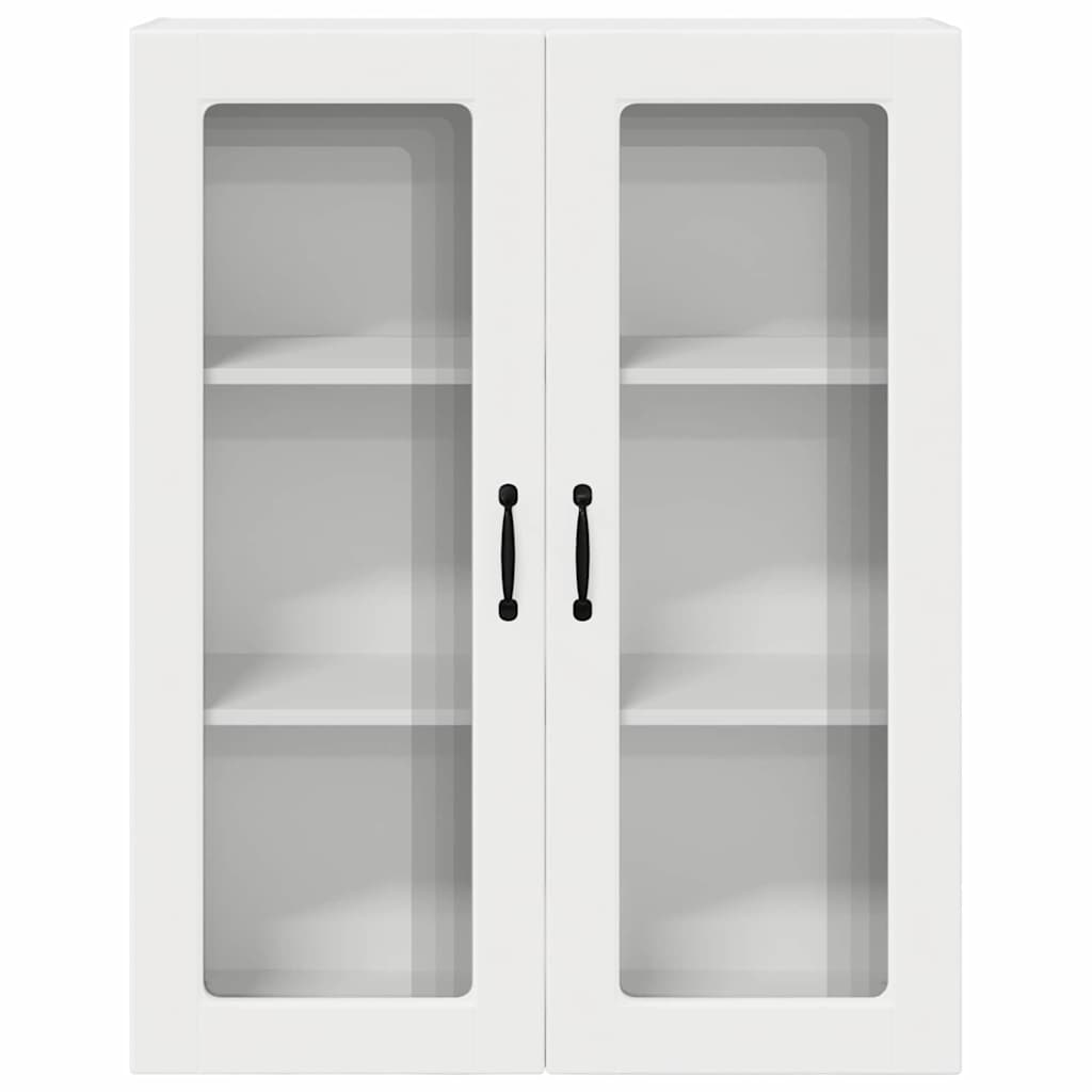 Wall Glass Cabinet PORTO White 80 x 31 x 100 cm Engineered Wood
