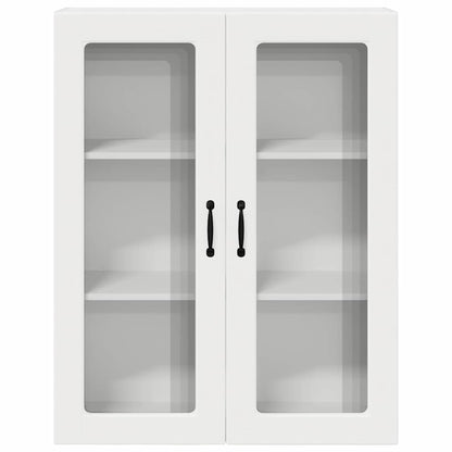 Wall Glass Cabinet PORTO White 80 x 31 x 100 cm Engineered Wood