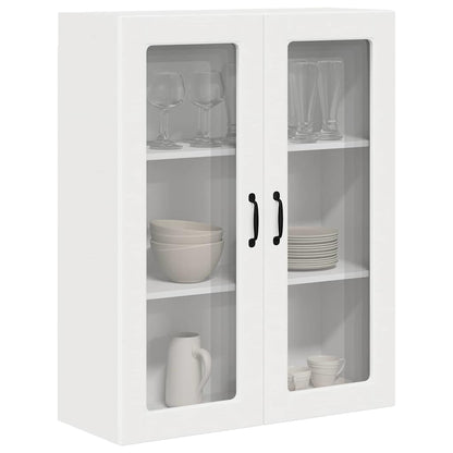 Wall Glass Cabinet PORTO White 80 x 31 x 100 cm Engineered Wood