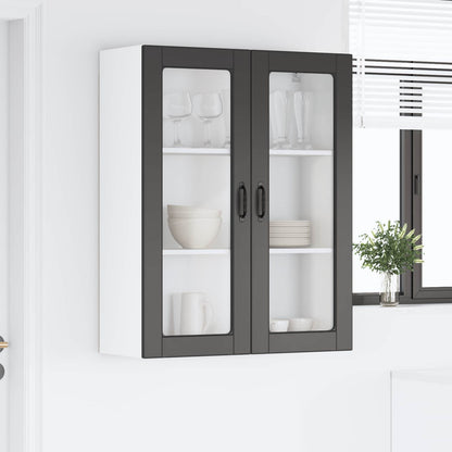 Wall Glass Cabinet PORTO Black 80 x 31 x 100 cm Engineered Wood