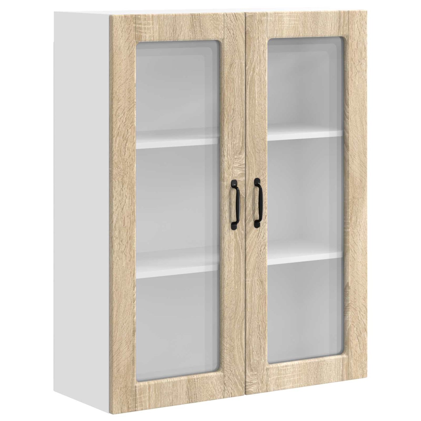 Wall Glass Cabinet PORTO Sonoma Oak 80 x 31 x 100 cm