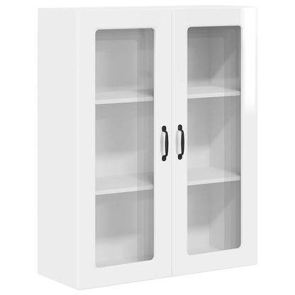 Wall Glass Cabinet PORTO High Gloss White 80 x 31 x 100 cm
