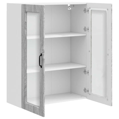 Wall Glass Cabinet PORTO Grey Sonoma 80 x 31 x 100 cm