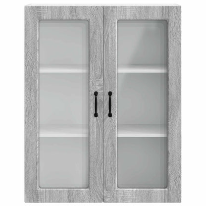 Wall Glass Cabinet PORTO Grey Sonoma 80 x 31 x 100 cm