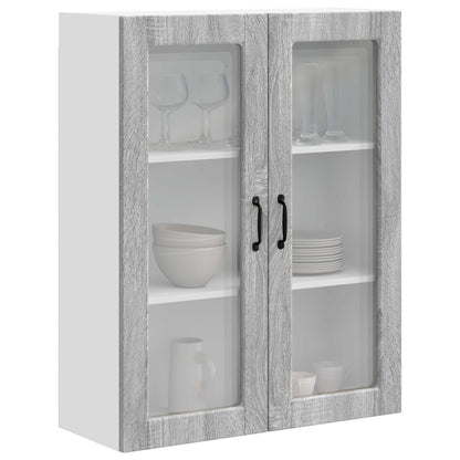 Wall Glass Cabinet PORTO Grey Sonoma 80 x 31 x 100 cm