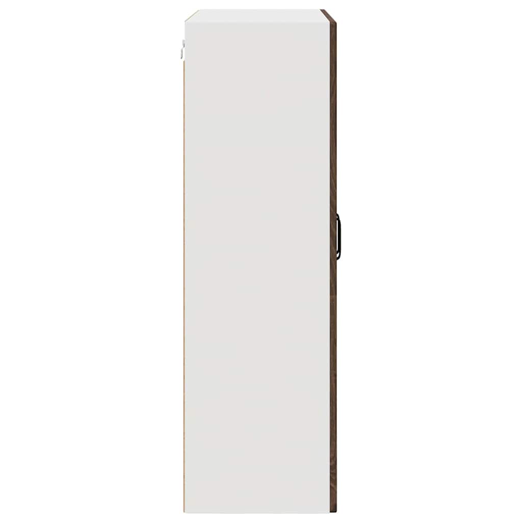 Wall Glass Cabinet PORTO Brown Oak 80 x 31 x 100 cm