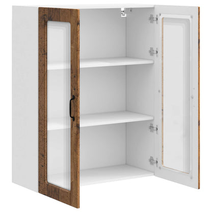 Wall Glass Cabinet PORTO Old Wood 80 x 31 x 100 cm