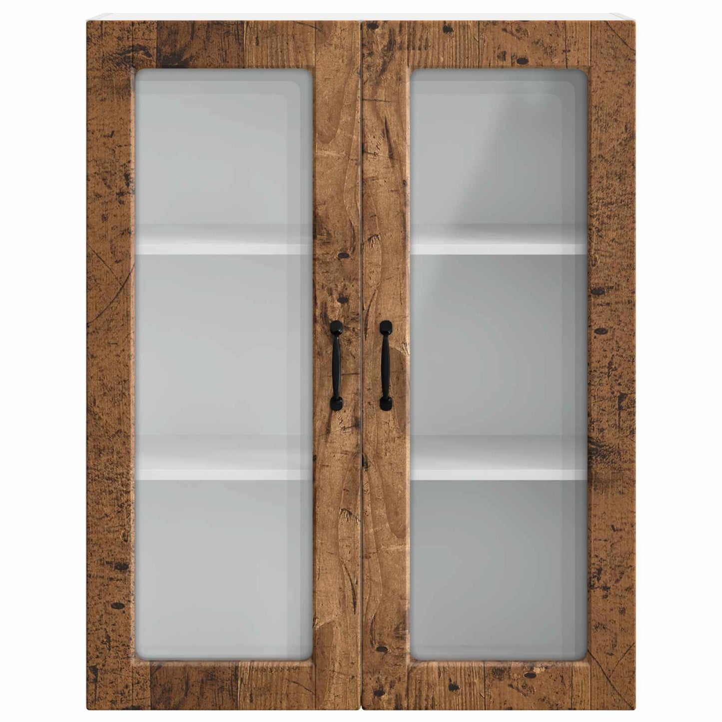 Wall Glass Cabinet PORTO Old Wood 80 x 31 x 100 cm