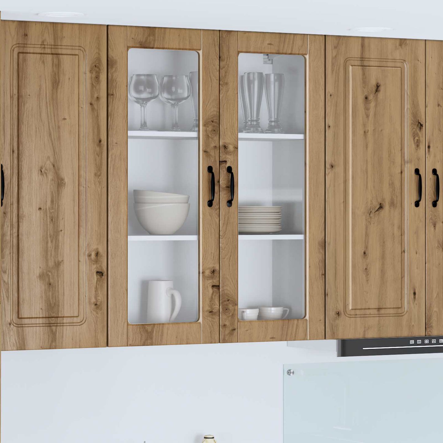 Wall Glass Cabinet PORTO Artisan Oak 80 x 31 x 100 cm