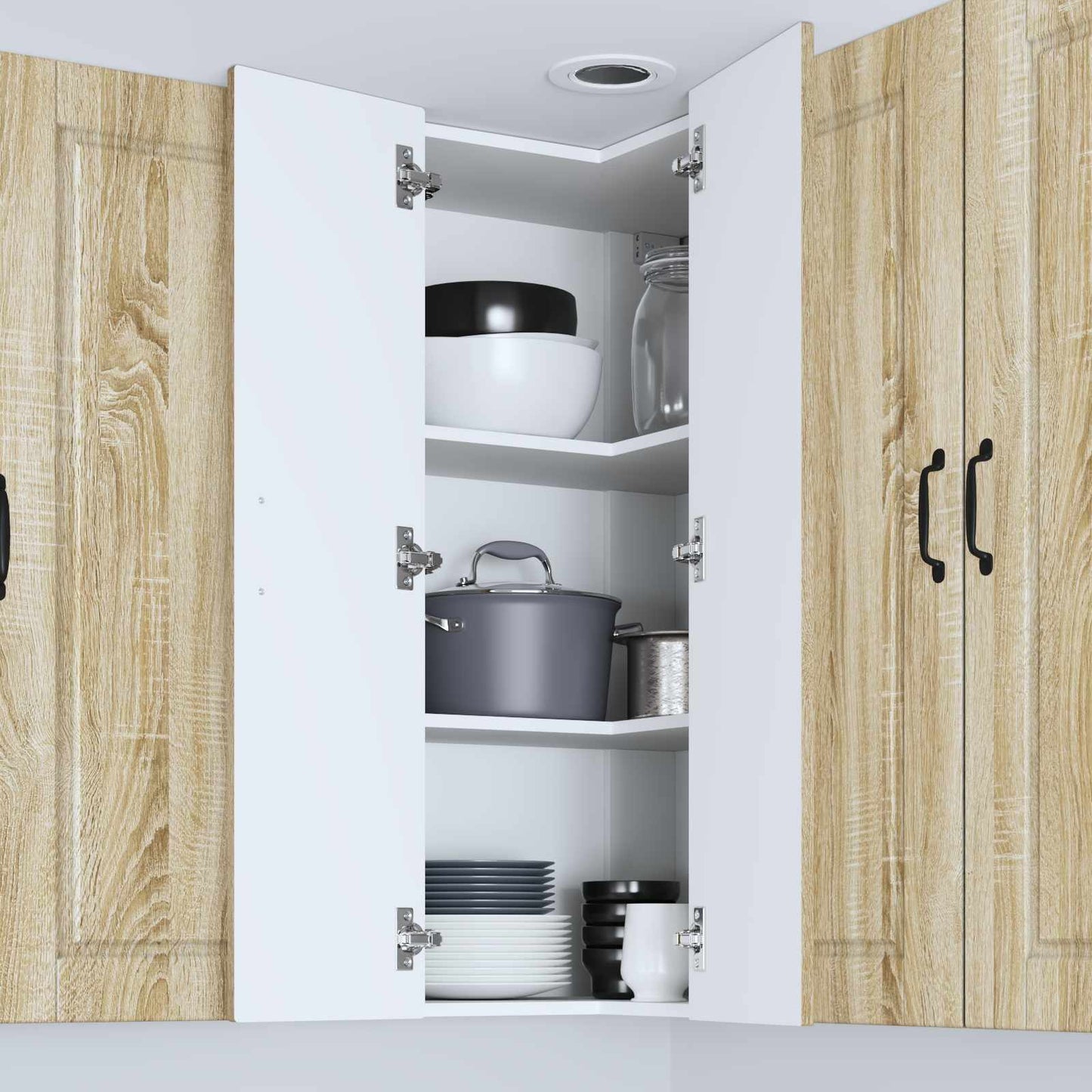 Wall Corner Cabinet PORTO Sonoma Oak 57 x 57 x 100 cm