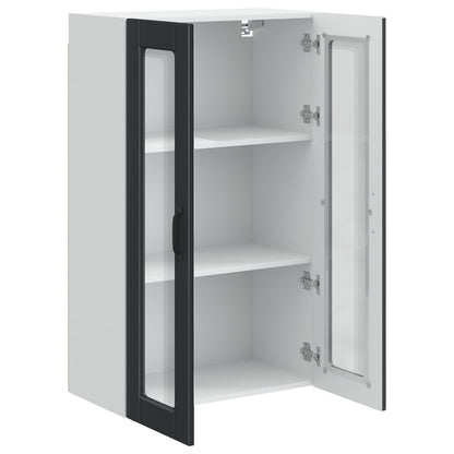 Wall Glass Cabinet PORTO Black 60 x 31 x 100 cm Engineered Wood