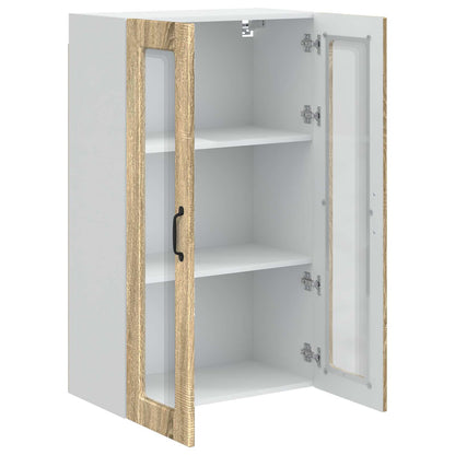 Wall Glass Cabinet PORTO Sonoma Oak 60 x 31 x 100 cm