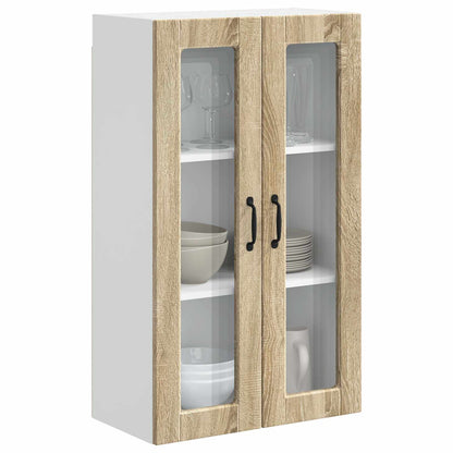Wall Glass Cabinet PORTO Sonoma Oak 60 x 31 x 100 cm